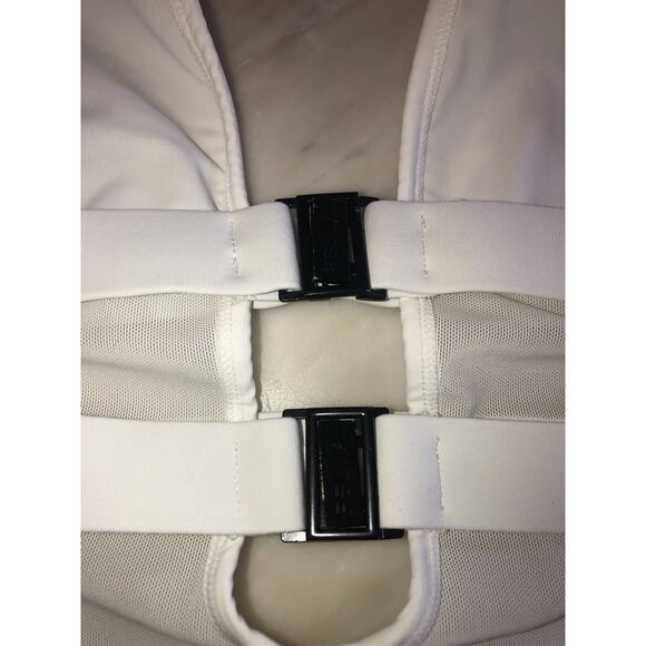 FELLA FINN ONE PIECE SWIMSUIT USED SZ medium White Strappy Mesh Sexy - Picture 7 of 9